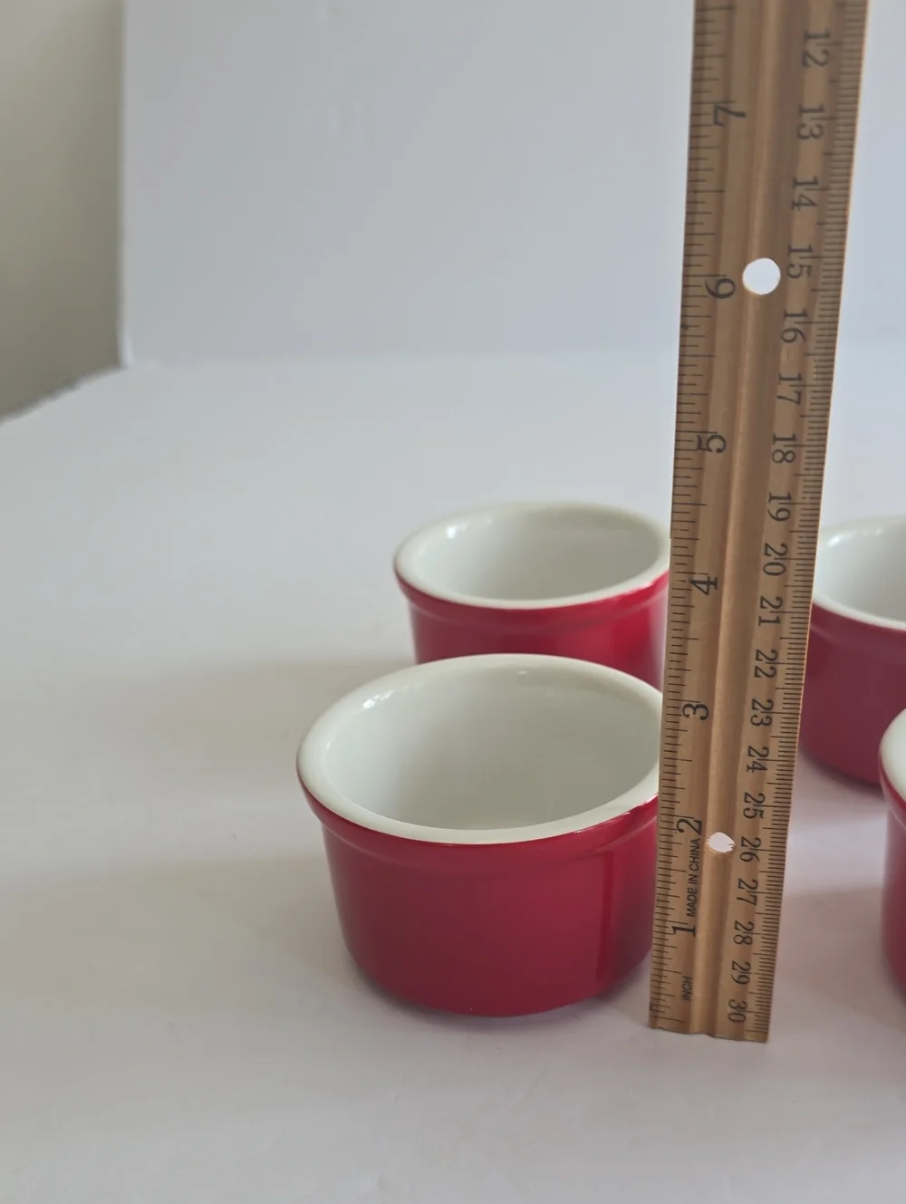 Cuisinart Set Of 4 Red Ramekins Mini Dish Bowls Stoneware 5.0 Fl Oz